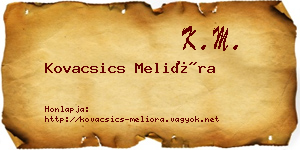 Kovacsics Melióra névjegykártya
